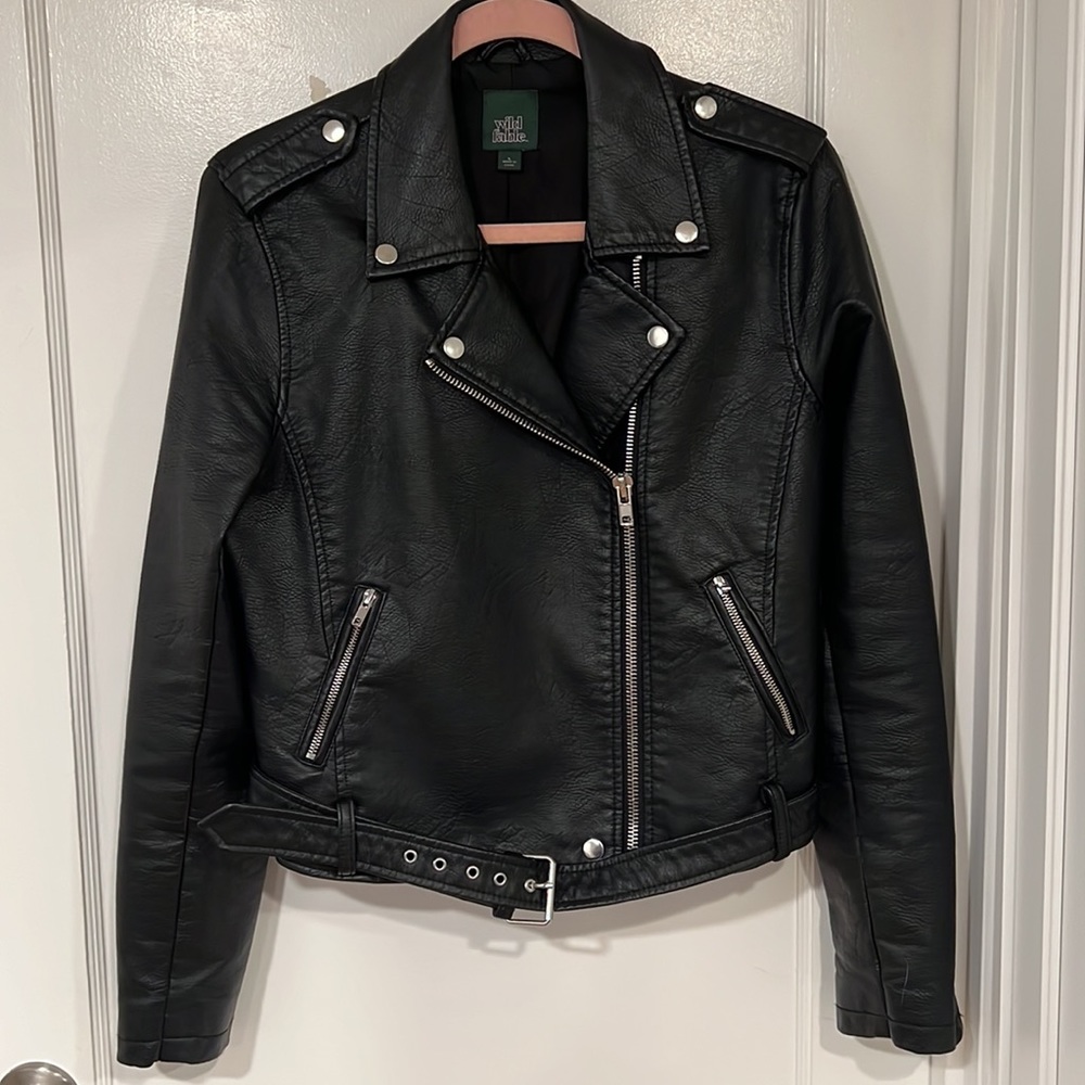 Wild fable faux leather motorcycle Moto Jacket size L